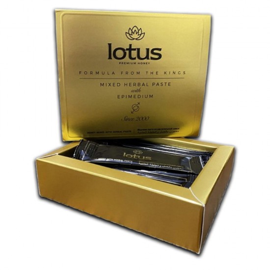 Lotus Premium Honey Paste, Mixed Herbal Honey wıth Epimedium to Boost Sexual Performance & Extend Intimate Moments, 15g x 12 Sachets