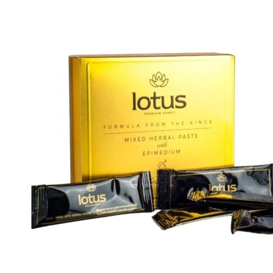 Lotus Premium Honey Paste, Mixed Herbal Honey wıth Epimedium to Boost Sexual Performance & Extend Intimate Moments, 15g x 12 Sachets