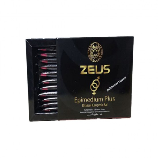  Zeus Plus Paste, Zeus Epimedium Plus Honey For Men and Women, Natural Libido Booster and Sexual Vitality, 12 sachets x 15 gr