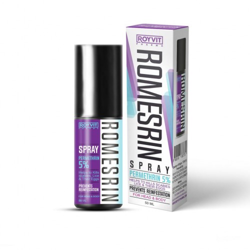 ROMESRIN Lice Spray: Powerful 5% Permethrin Treatment for Lice and Scabies, Safe for All Ages Including Pregnant Women, 50 ml ROMESRIN Lice Spray: Powerful 5% Permethrin Treatment for Lice and Scabies, Safe for All Ages Including Pregnant Women, 50 ml