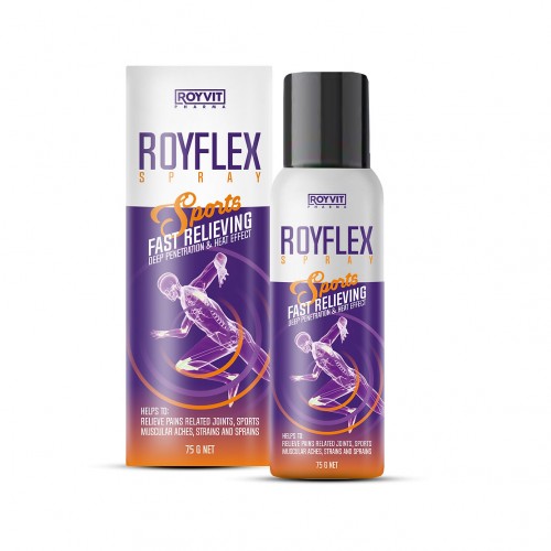 ROYFLEX Fast Relief Spray, Sports Pain Relief, Quick-Acting Muscle and Joint Pain Solution, 75 ml ROYFLEX Fast Relief Spray, Sports Pain Relief, Quick-Acting Muscle and Joint Pain Solution, 75 ml