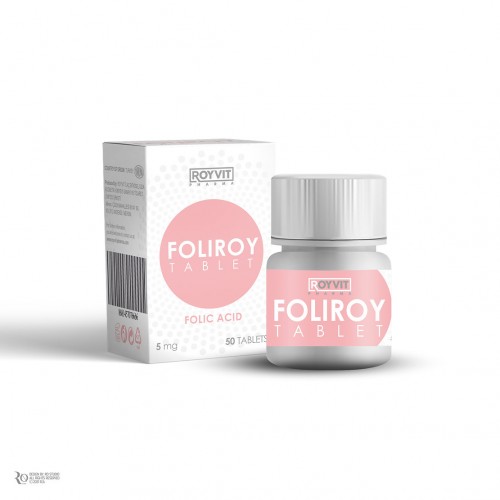 FoliRoy 5mg Folic Acid Tablets: 50 Tablets of Pure Health and Wellness FoliRoy 5mg Folic Acid Tablets: 50 Tablets of Pure Health and Wellness