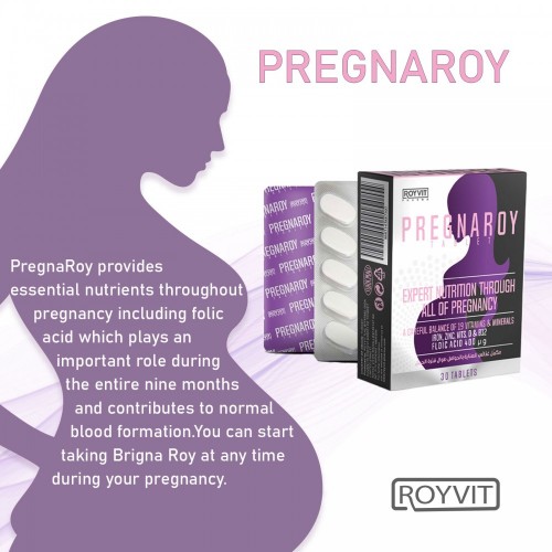 أقراص PregnaRoy بريجناروي للعناية بالحامل طيلة فترات الحمل, 30 قرص أقراص PregnaRoy بريجناروي للعناية بالحامل طيلة فترات الحمل, 30 قرص