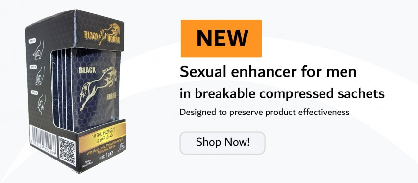 Sexual enhancer for men in breakable compressed sachets
