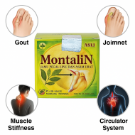 MontaliN Capsule for Gout, Joint Pain, Muscle Stiffness, Swollen Feet, Pain Relief, Traditional Indonesian Recipe, 40 Capsules 