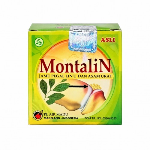 MontaliN Capsule for Gout, Joint Pain, Muscle Stiffness, Swollen Feet, Pain Relief, Traditional Indonesian Recipe, 40 Capsules 