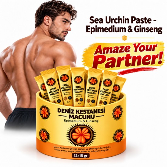 Sea Urchin, Epimedium & Ginseng Paste, Men's Libido, Stamina & Performance Support, 12 × 15g Sachets