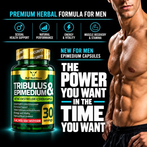 New For Men Capsules – Tribulus & Epimedium, Men's Vitality, Libido & Long-Term Performance Support, 30-Day Supply, 1000 mg, 30 Capsules