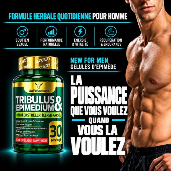 New For Men Capsules – Tribulus & Epimedium, Men's Vitality, Libido & Long-Term Performance Support, 30-Day Supply, 1000 mg, 30 Capsules