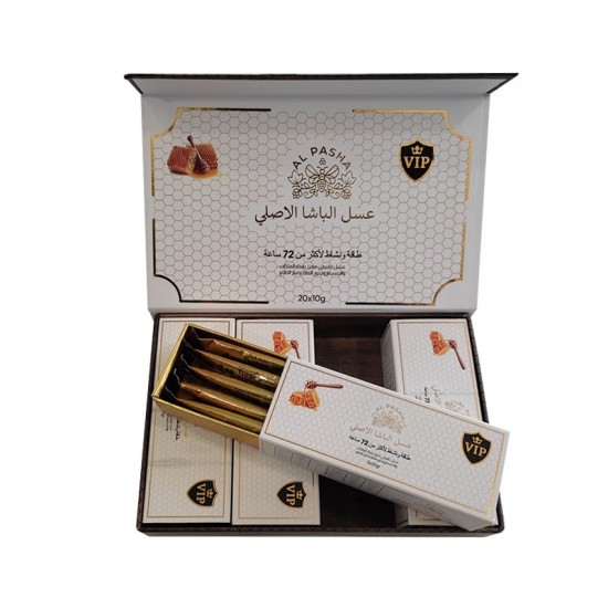 Turkish ALPASHA Paste, Original ALPASHA Honey, With Royal Jelly, Ginseng, Maca Root and Pollen, Energy For More Than 72 Hours, 20 Sachet×10 gr, 200 gr