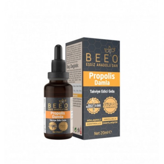 Turkish Propolis Liquid Extract, All Food Soluble, Patented, 20% Pure Propolis, 20 ml