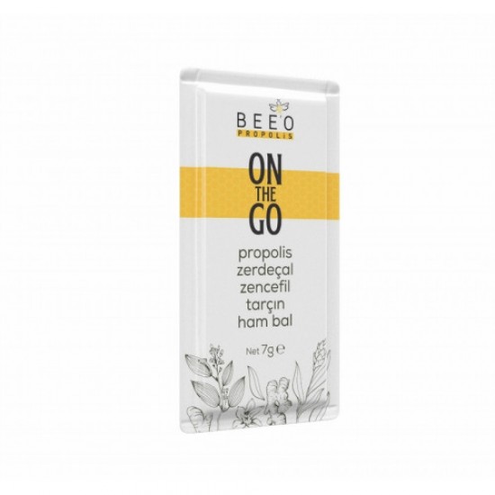 BEEO On the Go Turmeric Cinnamon Ginger Raw Honey Propolis Immune Support 14 packs x 7g, 98g