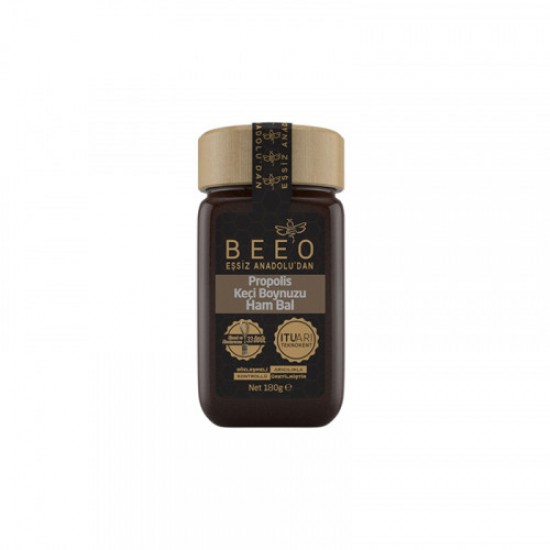 BEEO Propolis + Carob in Raw Turkish Honey, 190 gr