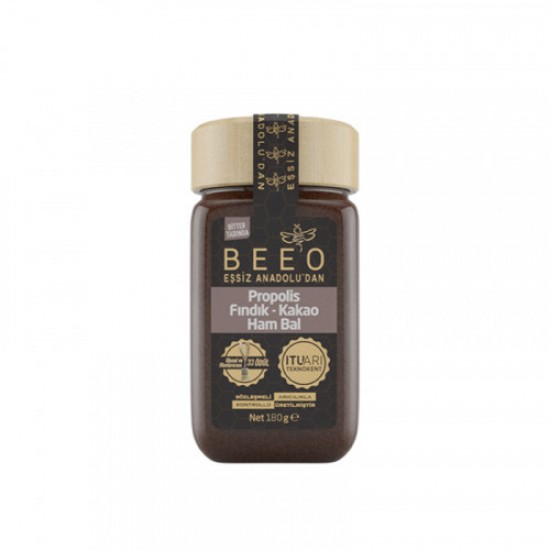 BEEO Propolis + Hazelnuts + Cocoa in Raw Turkish Honey, 180 gr