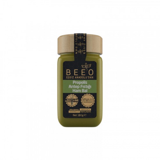 BEEO Propolis +Pistachio in Raw Turkish Honey, 180 gr