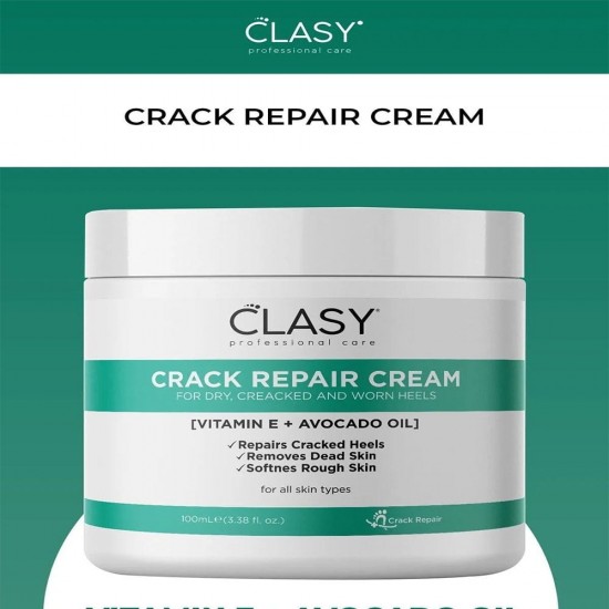 CLASY CRACK REPAIR CREAM, Natural Healing for Cracked Heels and Feet, 100 Ml