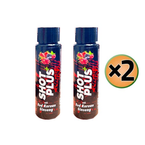 SHOT PLUS Energy Drink with Red Korean Ginseng, The Energy Shot for Vitality, Sexual Performance and Immunity, Mixed Fruit Flavour, 2 Shot x 54 ML SHOT PLUS Energy Drink with Red Korean Ginseng, The Energy Shot for Vitality, Sexual Performance and Immunity, Mixed Fruit Flavour, 2 Shot x 54 ML