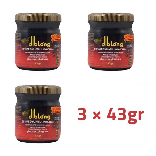 DibLong Epimedium Turkish Honey, Epimedium Paste, Original Product, 3×43gr
