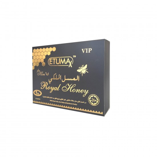 Etumax VIP, Malaysian Royal Honey, with Royal Jelly, Maca, Ginseng and Larva Powder, 12 Sachets x 18 g, 216 g