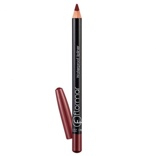 Flormar Lipliner, Waterproof Lip Liner, Cruelty-Free Lip Pencil to Define, Shape & Fill Lips, Brown 222