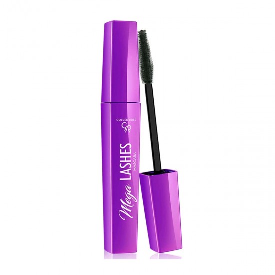 GOLDEN ROSE Mega Lashes Mascara, Volumizing Mascara, Mega Length and Volume & Lift up, Vegan, Deep Black, 12ml