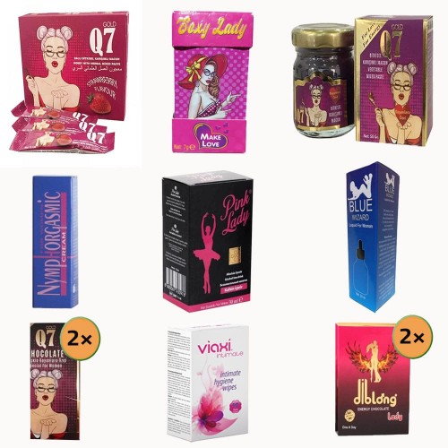 Pleasure Set for Women, Comprehensive Libido Boosters, Energizing Chocolates and Enhancing Creams for Intimacy and Desire Pleasure Set for Women, Comprehensive Libido Boosters, Energizing Chocolates and Enhancing Creams for Intimacy and Desire
