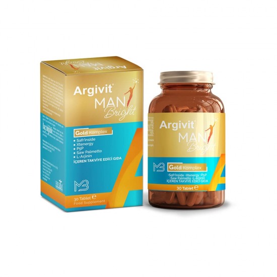 Argivit Man Bright Gold Complex, Vitality Boosting Nutritional Supplement for Men, 30 Tablet