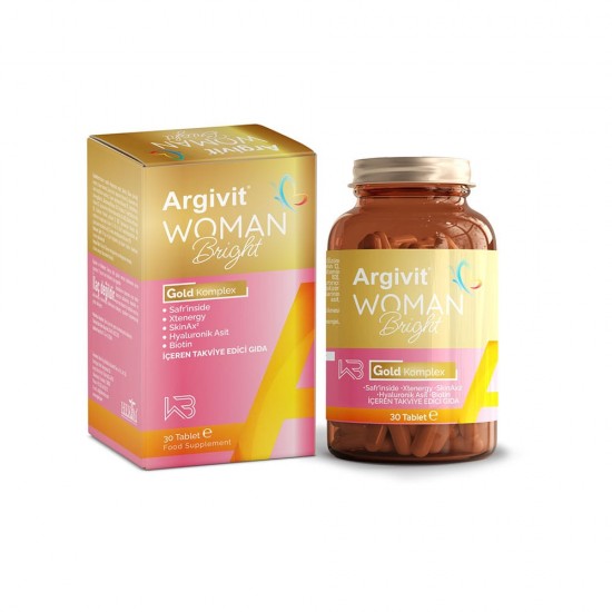 Argivit Woman Bright Gold Complex, Dietary Supplement to Boost Vitality and Wellness for Women, 30 Tablets