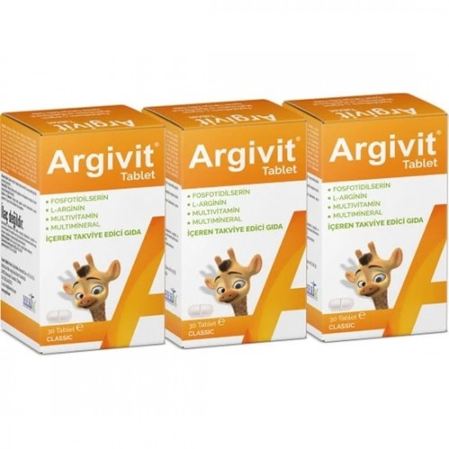 Argivit Classic Tablets Set, Nutritional Supplement for Focus, Immune & Growth Support for Children & Adults, 3 pieces x 30 Tablets  Argivit Classic Tablets Set, Nutritional Supplement for Focus, Immune & Growth Support for Children & Adults, 3 pieces x 30 Tablets