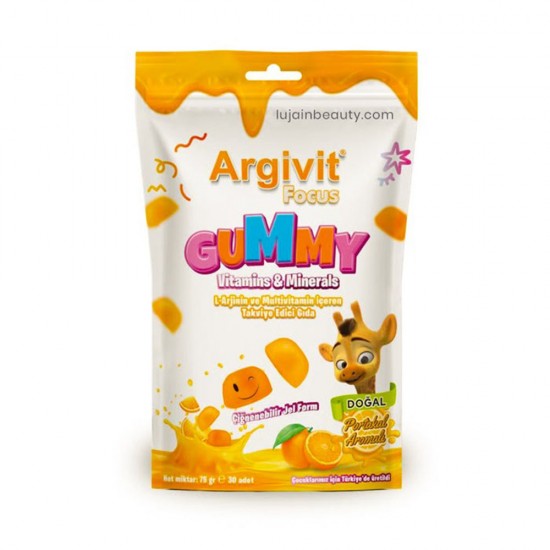 أرجيفيت فوكس Argivit Focus Gummy, مكمل غذائي جيلي قابل للمضغ, إل-أرجينين و فوسفاتيديل سيرين وفيتامينات متعددة, لتعزيز التركيز والأداء العقلي, 30 قطعة 