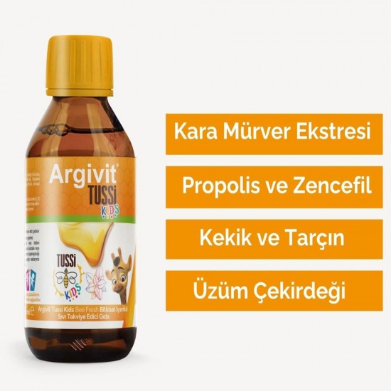 Argivit Tussi Kids Syrup 150 ml, Liquid Supplementray Food, Pediatric Cough Relief with Natural Herbal Blend