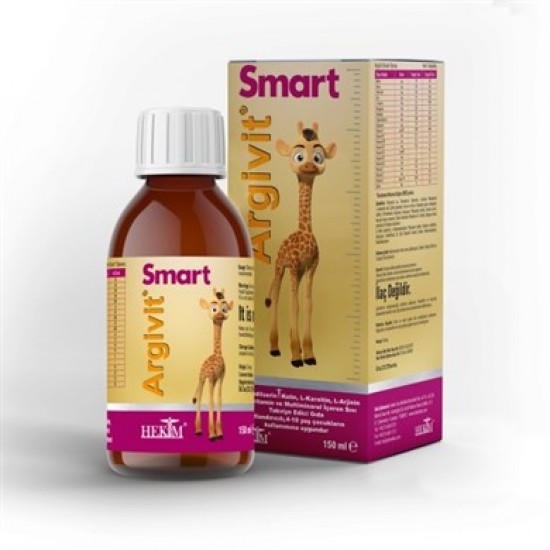 Argivit Smart Syrup For Children, Increase Focus, Mental clarity and Memory, contains Phosphatidylserine, Vitamins and Minerals, 150 ml