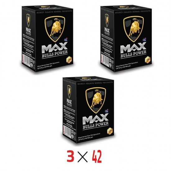MAX BULLS POWER Epimedium Paste, Epimedium Turkish Honey, Epimedium Paste, The Premium Choice, 3×42 g