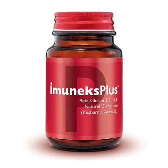 Imuneks Plus for Immune Support, Imuneks Farma Micro Glucan Plus (1.3 / 1.6), Acerola Cherry Powder, Rosehip Extract Powder, 30 Capsules 