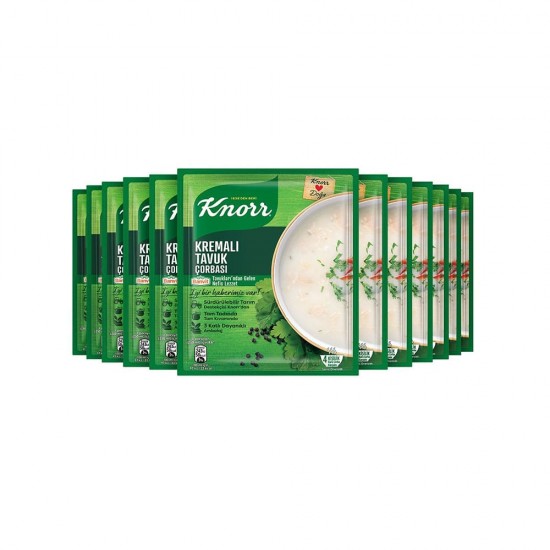 شوربة كريمة الدجاج من Knorr تجربة لذيذة وسهلة التحضير مع عبوة اقتصادية - 69 غرام × 12 علبة