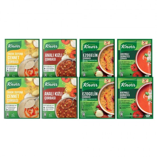 Wholesome Soup Selection, Knorr Instant Soup Basket for Easy Meal Solutions, 2 Packs × 4 Types of Soup in One Basket