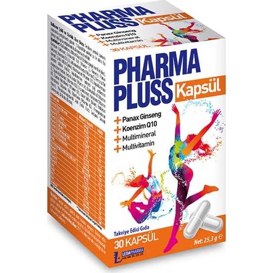 Pharma Plus Capsules, Co-Coenzyme Q10, Korean Ginseng, Vitamins, Minerals, Best Selling in Turkey, 30 Capsules