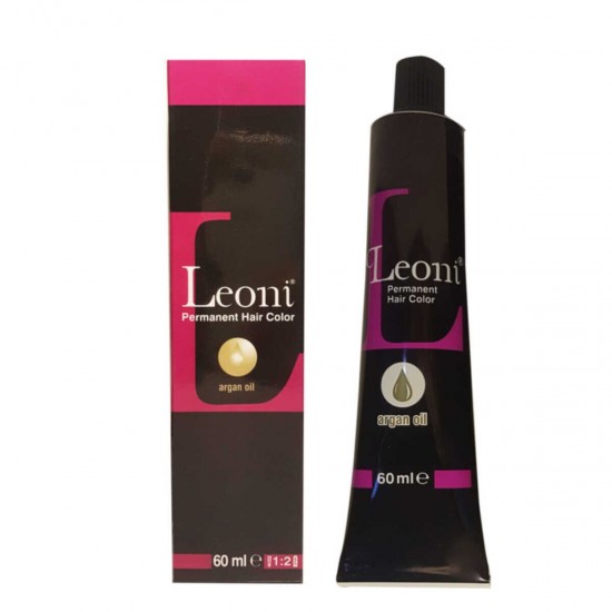 Leoni Permanent Hair Color Cream with Argan Oil Turkish Hair Dye 3 Dark Brown, Dark Coffee, 3N 60 Ml	