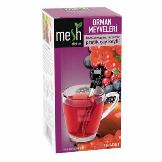 MESH Stick Wild Berry Tea, Wild Berry Tea in Sticks, Innovative Infuser Sticks, Wild Berry Tea, No Artificial Colors No Flavors, 1 Pack of 16 Sticks, 32g