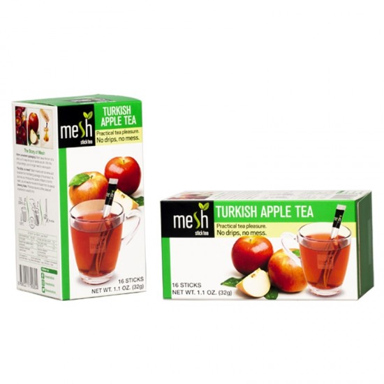  Apple Tea Sticks, Tea in Filter Packs, Delicious tea without Residue or Drops, Without Artificial Colors and Without Flavoring, 16 sticks, 32 g