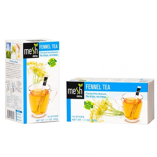 Fennel Tea Sticks, Fennel Tea in Tea Filter Packets, Delicious Tea Without Residue Or Drops, Without Artificial Colors, Pack Of 16 Sticks, 32 g
