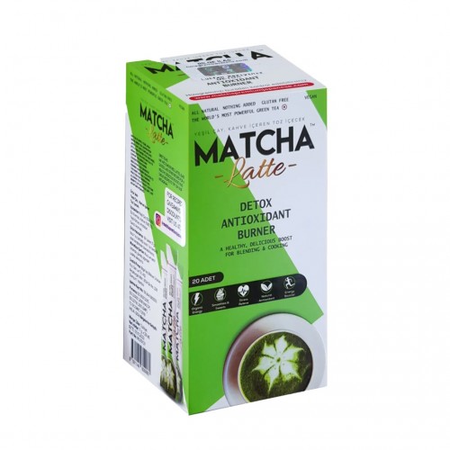 Premium Japanese Matcha Latte Coffee Fusion with Coconut Flavor - Antioxidant-rich Detox Blend, 20 sachets