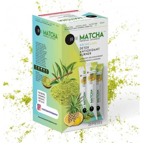 Matcha Premium Japanese Bromelain Lemon Flavored Detox Tea - Antioxidant Rich, Weight Loss, Metabolism Booster, 20 Sachet Matcha Premium Japanese Bromelain Lemon Flavored Detox Tea - Antioxidant Rich, Weight Loss, Metabolism Booster, 20 Sachet