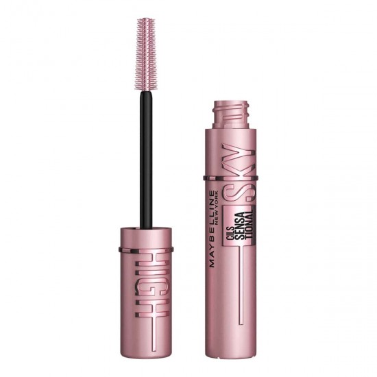 MAYBELLINE Sky High Washable Mascara Makeup, Volumizing Mascara, Buildable, Lengthening Mascara, Defining, Curling, Multiplying, Washable Blackest Black, 7.2ml