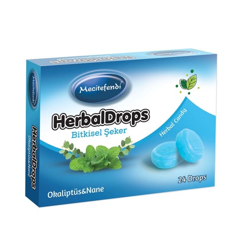 Herbal Drops بنكهة الأوكالبتوس والنعناع, تجربة حلوى فريدة مع فوائد صحية, 24 قطعة حلوى نباتية Herbal Drops بنكهة الأوكالبتوس والنعناع, تجربة حلوى فريدة مع فوائد صحية, 24 قطعة حلوى نباتية