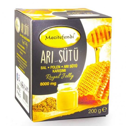 Royal Jelly Paste, 8000 MG Royal Jelly in Raw Turkish Honey, Pollen, Mecitefendi, 200 gr Royal Jelly Paste, 8000 MG Royal Jelly in Raw Turkish Honey, Pollen, Mecitefendi, 200 gr