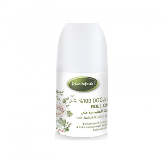 Roll On 100% Turkish Natural Deodorant, Natural Essences of Perfumes, Natural Aromas, Aluminum Free, Parabens Free 50 ml