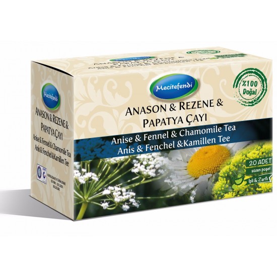Anise, Fennel, and Chamomile Tea, Turkish Herbal Tea, 20 Teabags Anise, Fennel, and Chamomile Tea, Turkish Herbal Tea, 20 Teabags