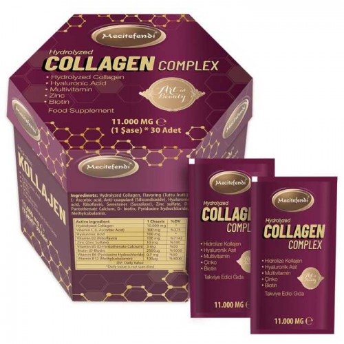 Collagen Complex Powder, Hydrolyzed Collagen Peptides + Vitamin C, B2, B5, B6, B12, Biotin, Hyaluronic Acid, Zinc. Collagen Type 1 & 3, 11,000 mg Per Serving, 30 Sachets, 330 gr Collagen Complex Powder, Hydrolyzed Collagen Peptides + Vitamin C, B2, B5, B6, B12, Biotin, Hyaluronic Acid, Zinc. Collagen Type 1 & 3, 11,000 mg Per Serving, 30 Sachets, 330 gr