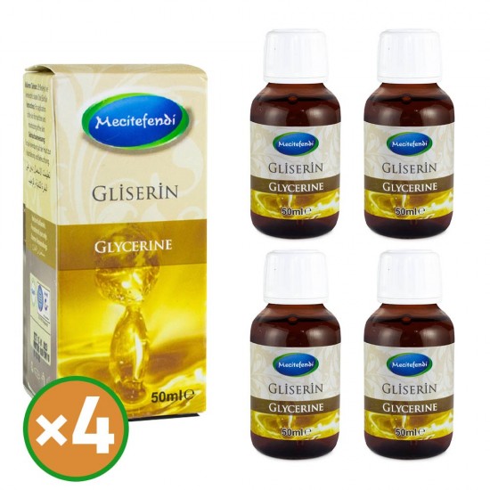 Natural Glycerine Oil, Original Glycerine, skin rejuvenation, skin freshness, anti-irritation, anti-aging, cleansing the skin, 50 × 4= 200ML